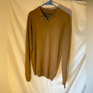 Sandy brown Long sleeve polo medium tall
